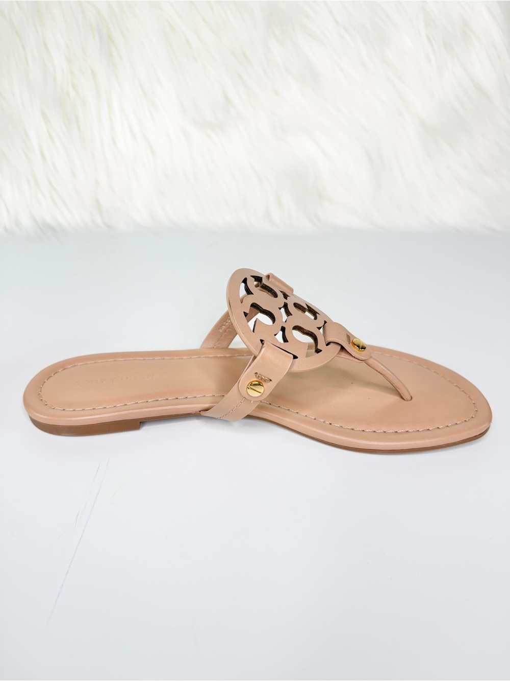 Tory Burch Women’s Leather Miller Sandal - Light Makeup - Size 7 - Picture 4 of 7